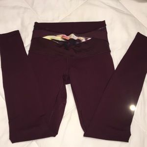 Maroon reversible lulu leggings